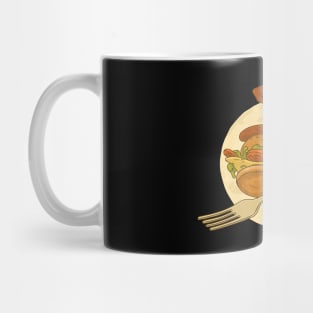 hamburger on a broomstick Mug